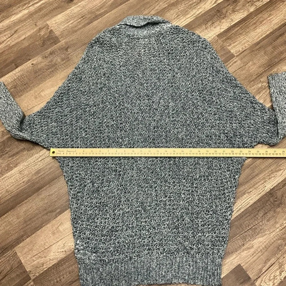 Hollister Chunky Crochet Knit Marled Blue Open Front Cardigan Sweater Womens M/L - Picture 7 of 7